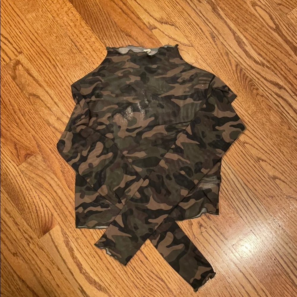 Sheer camp crop top